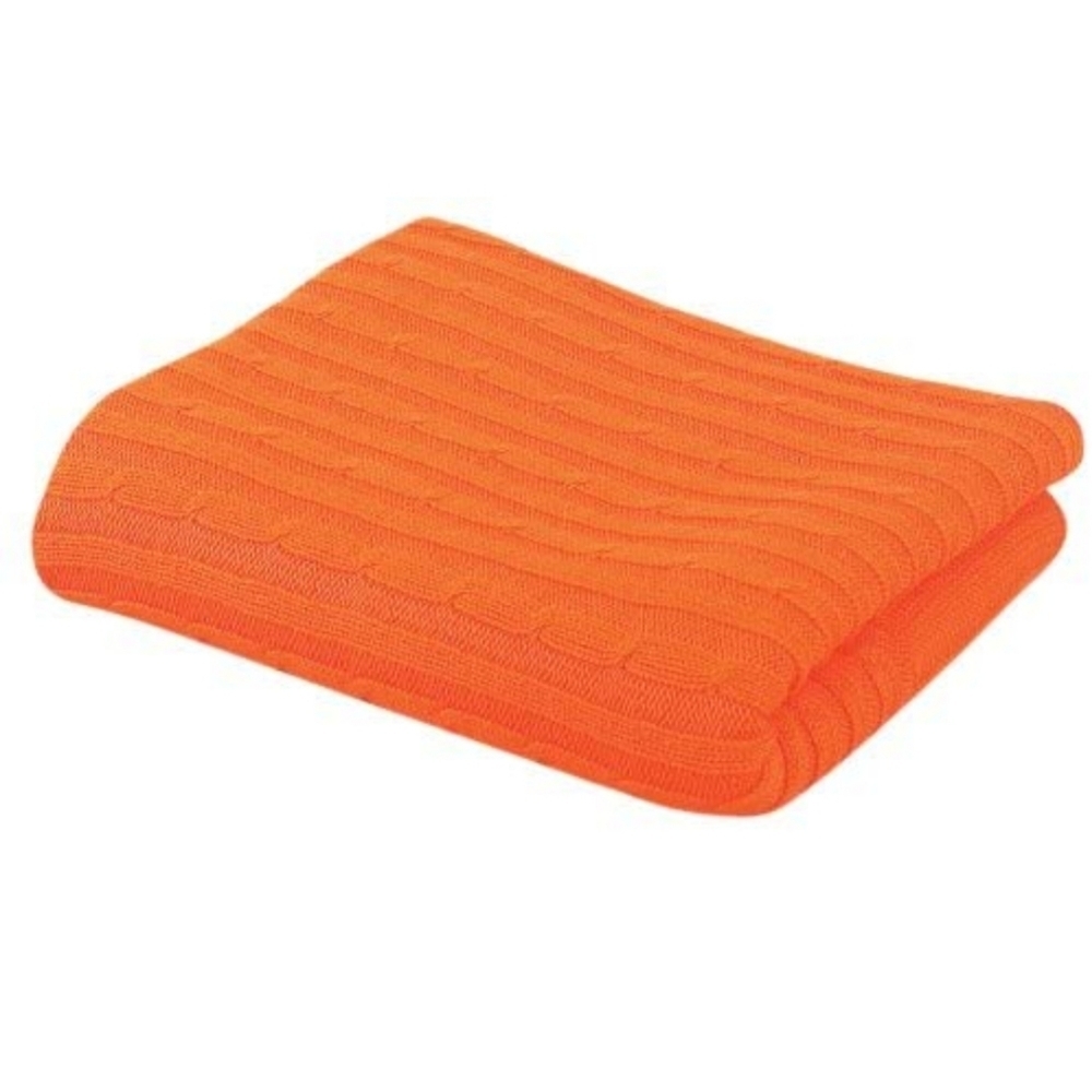 ELEGANT BABY CABLE BLANKET-ORANGE
